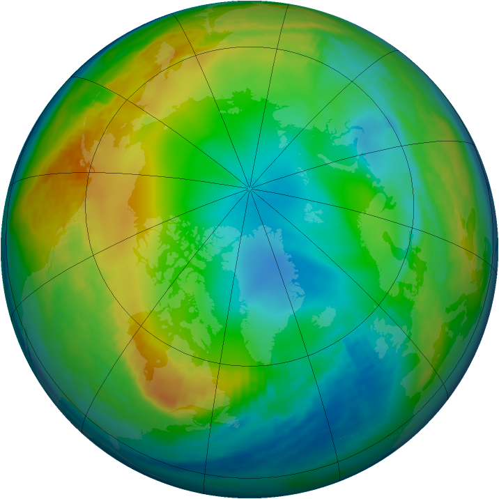 Arctic ozone map for 10 December 1983